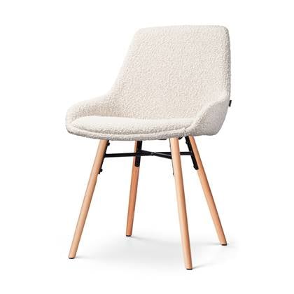 Nolon Nena-Isa Eetkamerstoel Bouclé Beige - Stof - Houten Poten