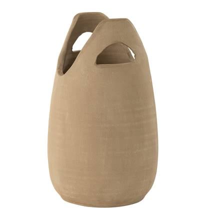 J-Line vaas Handvat - keramiek - - large - 40 cm hoog Beige