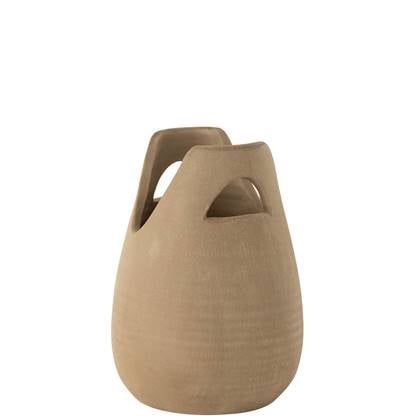 J-Line vaas Handvat - keramiek - - small - 30 cm hoog Beige