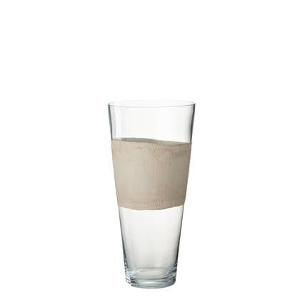 J-Line vaas Delph - glas - transparant| - medium - 45 cm hoog Beige