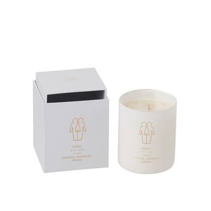 J-Line geurkaars Astro Tweelingen - Sapphire Amber Tea - - 50U Wit