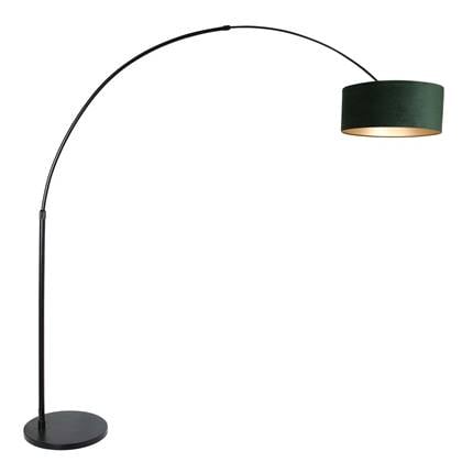 Steinhauer Sparkled vloerlamp zwart met groene lampenkap 230 cm hoog