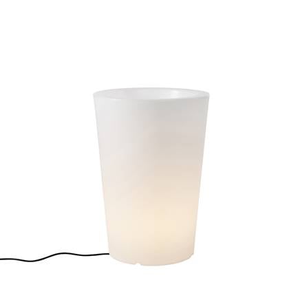 QAZQA Buiten vloerlamp wit 60 cm bloempot IP65 - Verano