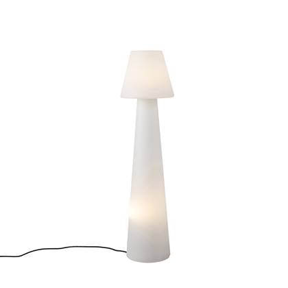 QAZQA Design buiten vloerlamp mushroom wit IP44 - Katrijn afbeelding