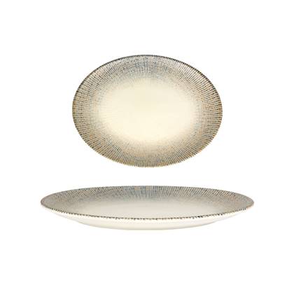 Bonna Serveerschaal - Sway - Porselein - 31x14 cm - set van 2 Multicolor