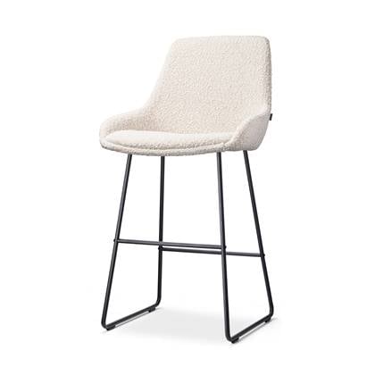 Nolon Nino-Isa Barkruk Bouclé Beige - Stof - Zwart Onderstel - 65 cm