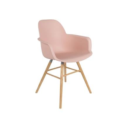 Zuiver Albert Kuip Eetkamerstoelen met armleuning Roze - Set van 2