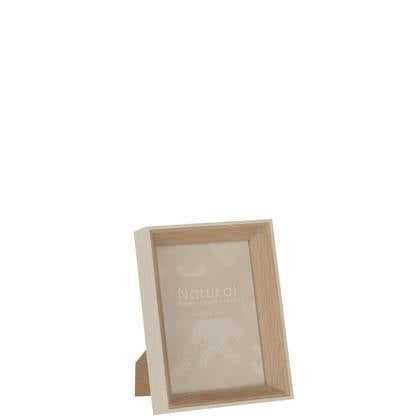 J-Line fotolijst Diepte - hout - creme - medium - 2 stuks Beige