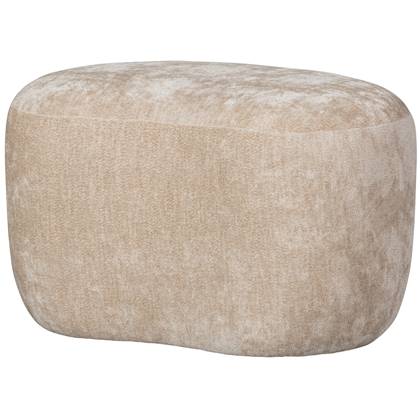 WOOOD Popular Poef - Polyester - Naturel - 46x73x49 Bruin