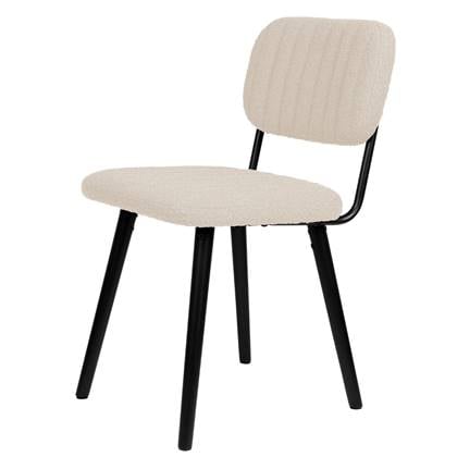 Puur - Vinnes eetkamerstoel bouclé off white Wit