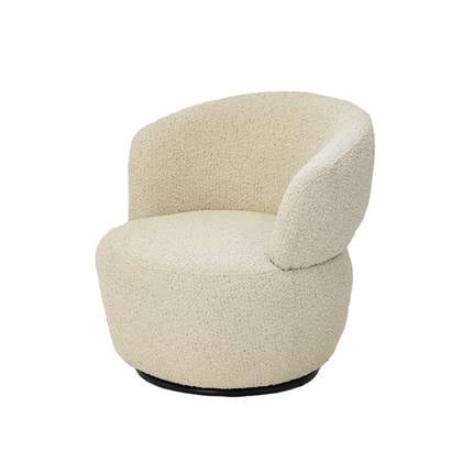 Giga Meubel Draaifauteuil Beige Bouclé 74x72x73cm Zola