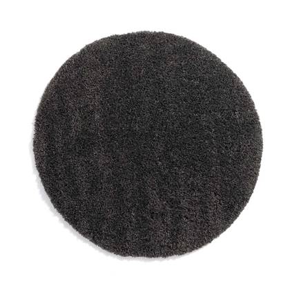 Tapeso Rond hoogpolig vloerkleed - Cozy Shaggy - donkergrijs - 80 cm