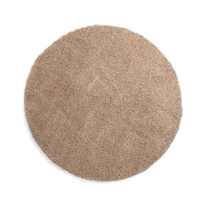 Tapeso Rond hoogpolig vloerkleed shaggy Grand effen - beige - 200 cm