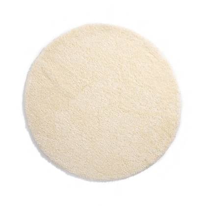 Tapeso Rond hoogpolig vloerkleed shaggy Grand effen - crème - 80 cm