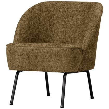 WOOOD Fauteuil Vogue - Structure Velvet - Brass - 69x57x70 Goud
