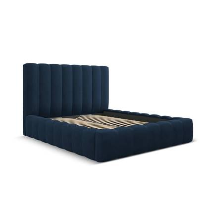 Milo Casa Bedframe Gina met Opbergruimte - 200 x 200 cm - Geweven - Koningsblauw