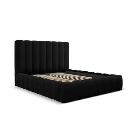 Milo Casa Bedframe Gina met Opbergruimte - 200 x 200 cm - Geweven - Zwart