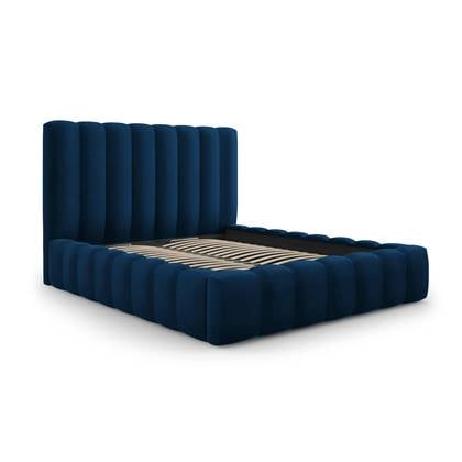 Milo Casa Bedframe Gina met Opbergruimte - 140 x 200 cm - Fluweel - Koningsblauw