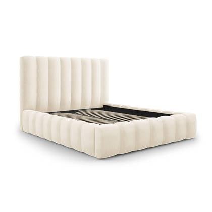 Milo Casa Bedframe Gina met Opbergruimte - 160 x 200 cm - Fluweel - Crème