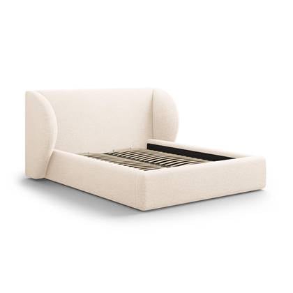 Micadoni Bedframe Miley met Opbergruimte - 160 x 200 cm - Chenille - Crème