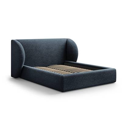 Micadoni Bedframe Miley met Opbergruimte - 140 x 200 cm - Chenille - Donkerblauw