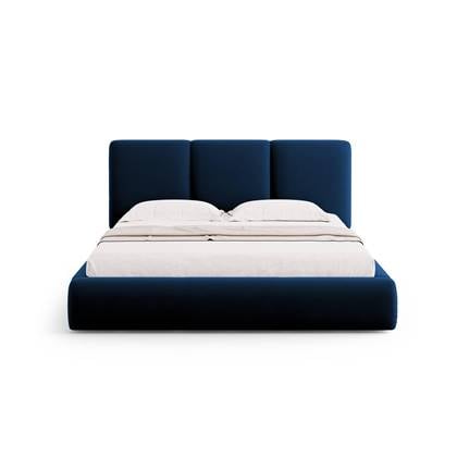 Windsor & Co Horizon Bedframe met Opbergvak - 200 x 200 cm - Fluweel - Koningsblauw