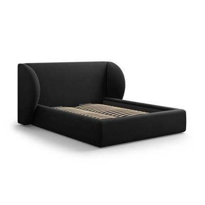 Micadoni Bedframe Miley met Opbergruimte - 160 x 200 cm - Fluweel - Zwart