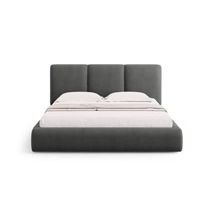 Windsor & Co Horizon Bedframe met Opbergvak - 200 x 200 cm - Chenille - Donker Grijs