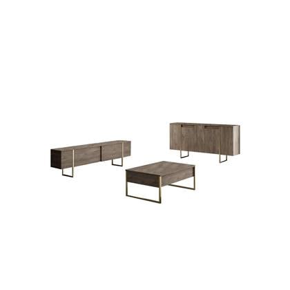 Kalune Design 3-delige woonkamerset Gizli Bruin