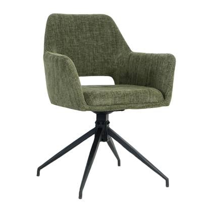 By fonQ Twist Eetkamerstoel - Linnen - Groen
