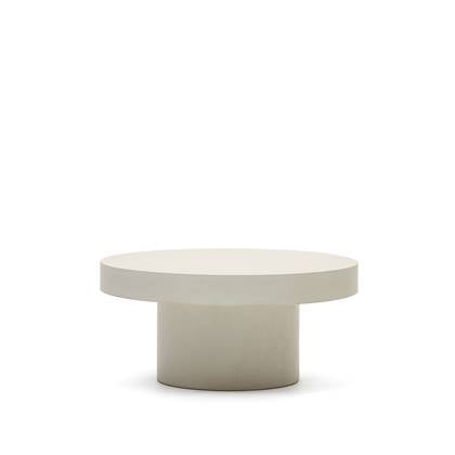 Kave Home - Aiguablava ronde salontafel in cement, Ø 90 cm Wit