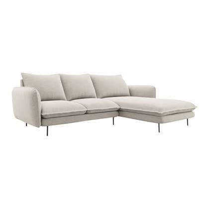 Cosmopolitan Design Vienna Hoekbank met Chaise Longue Rechts - Linnen - Lichtbeige