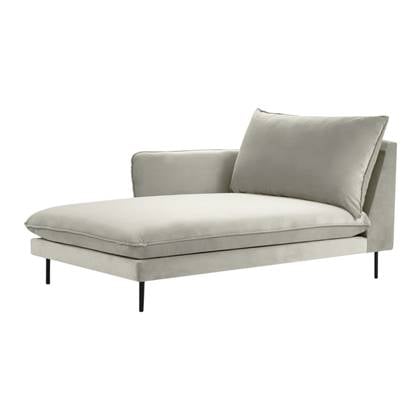 Cosmopolitan Design Vienna Chaise Longue Links - Velvet - Beige