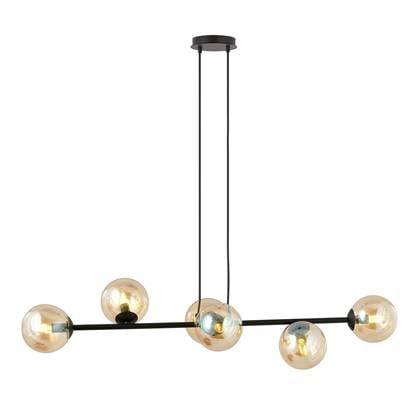 NADUVI Collection Zwarte hanglamp eettafel Valentino 6-lichts