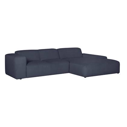 by fonQ Wonder 4-zits Hoekbank met Chaise Longue Rechts - Rib - Navy Blauw