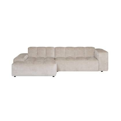 by fonQ Mumble Hoekbank met Chaise Longue Links - Chenille - Beige