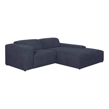 by fonQ Wonder 3-zits Hoekbank met Chaise Longue XL Rechts - Rib - Navy Blauw