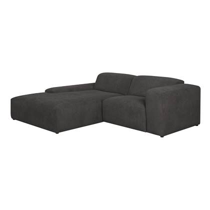 by fonQ Wonder 3-zits Hoekbank met Chaise Longue XL Links - Rib - Antraciet Grijs, Antraciet