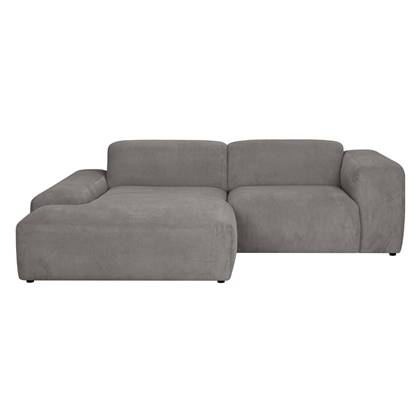 by fonQ Wonder 3-zits Hoekbank met Chaise Longue Links - Rib - Grijs