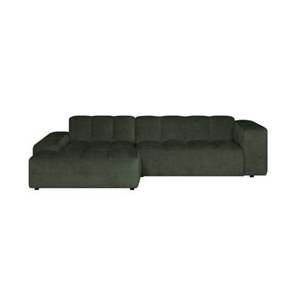 by fonQ Mumble Hoekbank met Chaise Longue Links - Chenille - Donkergroen