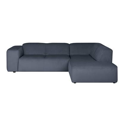 by fonQ Wonder 4-zits Hoekbank Rechts - Open Eind - Rib - Navy Blauw