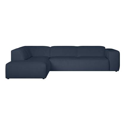 by fonQ Wonder 5-zits Hoekbank Links - Open Eind - Rib - Navy Blauw