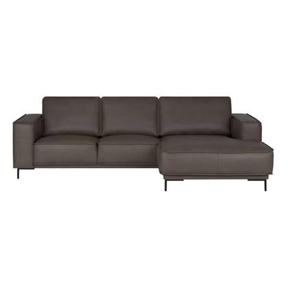 by fonQ Brisk Hoekbank met Chaise Longue Rechts - Buffelleer - Donkerbruin