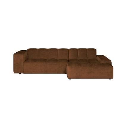 by fonQ Mumble Hoekbank met Chaise Longue Rechts - Chenille - Cognac Bruin