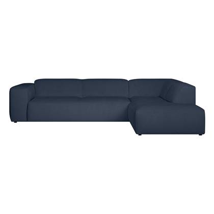 by fonQ Wonder 5-zits Hoekbank Rechts - Open Eind - Rib - Navy Blauw