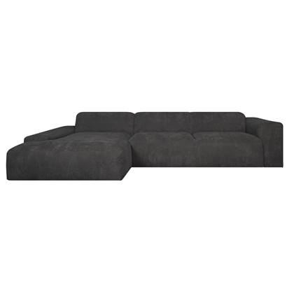 by fonQ Wonder 5-zits Hoekbank met Chaise Longue Links - Rib - Antraciet Grijs, Antraciet