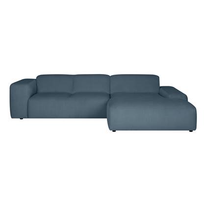 by fonQ Wonder 4-zits Hoekbank met Chaise Longue Rechts XL - Rib - Navy Blauw