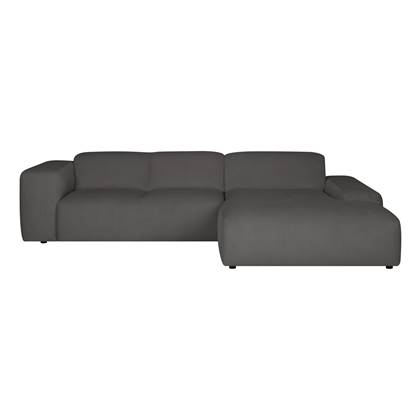 by fonQ Wonder 4-zits Hoekbank met Chaise Longue Rechts XL - Rib - Antraciet Grijs, Antraciet