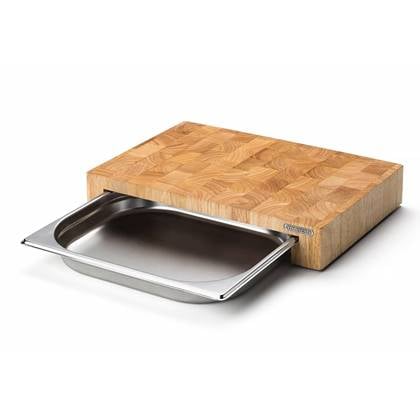 Continenta Snijplank met inox lade Bruin