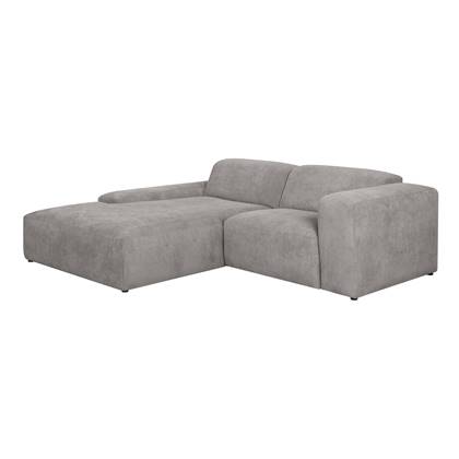 by fonQ Wonder 3-zits Hoekbank met Chaise Longue XL Links - Rib - Grijs